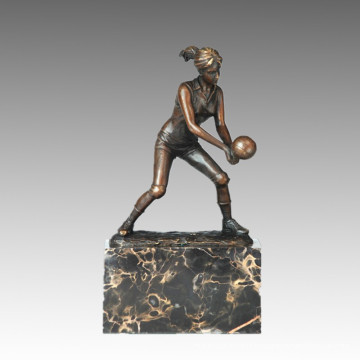 Estatua Deportiva Jugador De Voleibol Escultura De Bronce, Milo TPE-728